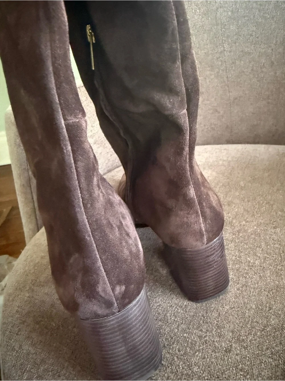 Vince Camuto Dark Brown Suede Over-the-Knee Pointed Toe Boots 11W